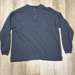 VTG Thornton Bay Men's XL Ribbed‎ Henley Long Sleeve Sweater 100% Cotton